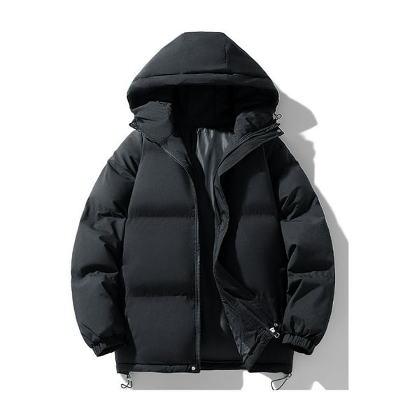 UPPADA Women's Hooded Casual Jackets Warm Winter Thicken Coat Waterproof Cropped Jackets Parka with Pockets,Puffer Jacket Pullover Womens with Hood Black,XXXXL