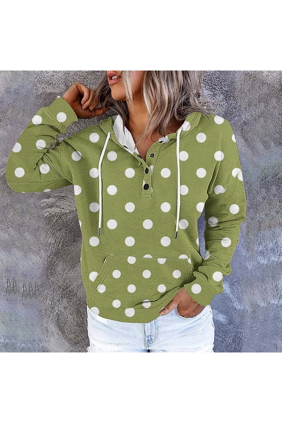 Women's Hoodie Button Front Hooded Sweatshirt Trendy Fall Tops Long Sleeves Drawstring Womens Solid Pullover Tops Womens Hoodies Oversized Sweatshirts Army Green,S