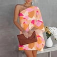 thumbnail image 1 of UPPADA Women's Kaftan One Shoulder Mini Dresses Boat Neck Batwing Sleeve Trendy Printed Oversized Vintage Short Dress, 1 of 6