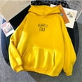 thumbnail image 1 of UPPADA Women's Letter Print Hoodies Long Sleeve Drawstring Pullover Tops Cute Hoodie Casual Fall Hooded Sweatshirt Tops with Pocket Womens Hoodies Pullover Graphic Yellow,M, 1 of 3