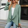 thumbnail image 1 of UPPADA Women's Lightweight Long Sleeve Knit Sweatsweat Cardigan Open Front Suit Solid Solor Basic Work Outsuit Green,M, 1 of 6