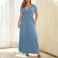 thumbnail image 1 of UPPADA Women's Plus Size Dress Lace V Neck Ruffle Cap Sleeve Hollow Out A Line Dress Boho Floral Wrap Dress Ruffle Hem Waist Strap Short Dress Sky Blue,XXXXL, 1 of 8