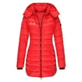 thumbnail image 1 of UPPADA Women's Plus Size Winter Coats Solid Puffer Jackets Waterproof Warm Parka Coat Hooded Puffer Parka Jackets Snow Jacket with Pockets Red,M Winter Jacket for Women, 1 of 2