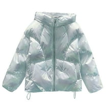 UPPADA Women's Puffer Jackets Winter Thicken Coats Long Puffer Coat Parka Jacket Loose Fit Faux Fur Hooded Overcoats with Pockets Light Blue,L Winter Coats for Women