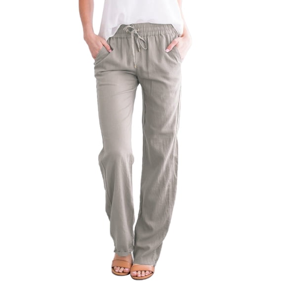 UPPADA Women's Sweat Pants Cotton Pants for Women Cozy Elastic Waist Sweatpants Floral Printed Joggers Lightweight Straight Leg Trousers Pocket,Capris Pants for Women