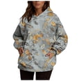 thumbnail image 1 of UPPADA Women's Trendy Floral Print Jacket Zip Up Long Sleeve Hoodies Streetwear Fashion Coat with Pockets Womens Hoodies Lightweight Zip Up Blue,XXL, 1 of 4