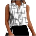thumbnail image 1 of UPPADA Women's V Neck Sleeveless Striped Button Down Shirts Collared Casual Loose Fit Lightweight Summer Blouse Basic Tops for Office Work Daily Wear Multicolor,S, 1 of 6