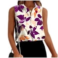 thumbnail image 1 of UPPADA Women's V Neck Sleeveless Striped Button Down Shirts Collared Casual Loose Fit Lightweight Summer Blouse Basic Tops for Office Work Daily Wear Multicolor,S, 1 of 6