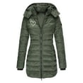 thumbnail image 1 of UPPADA Women's Warm Winter Coat Long Puffer Overcoats Waterproof Zipper Jackets Mid-Length Puffer Jacket with Pockets Army Green,L Winter Coat Winter, 1 of 3