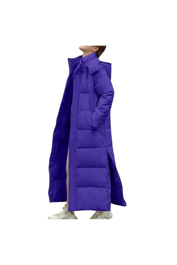 Women's Winter Coats with Hood Fashion Warm Long Fall Jackets Clothes Oversized Shearling Fleece Long Coats Jackets with Pockets Short Puffer Coat Women Purple,XXXL