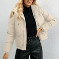 UPPADA Women's Winter Cropped Puffer Jackets Long Sleeve Zip Up Puffer