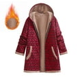 thumbnail image 1 of UPPADA Women's Winter Fleece Lined Coat Waterproof Puffer Jacket with Faux Fur Hood Warm Parka Jackets Puffer Quilted Thicken Hooded Outerwear with Pockets,Womens Plus Size Puffer Jackets Red,XL, 1 of 8