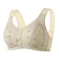 thumbnail image 1 of UPPADA Women's Wireless Front Closure Bras High Support Full Coverage Bras Wide Strap Comfy Bras No Underwire Full Support No Padding No Underwire Beige,XXXL, 1 of 3