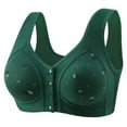 thumbnail image 1 of UPPADA Women's Wireless Front Closure Bras High Support Full Coverage Bras Wide Strap Comfy Bras No Underwire Full Support No Padding No Underwire Green,42, 1 of 6