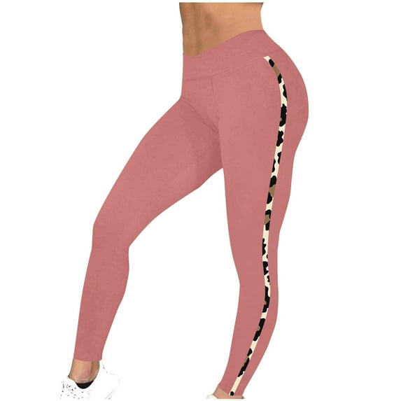 UPPADA Women's Workout Leggings High Waist 4 Way Stretch Running Yoga Pants Compression Seamless High Rise Workout Tight Leggings Winter Saving Pink,M