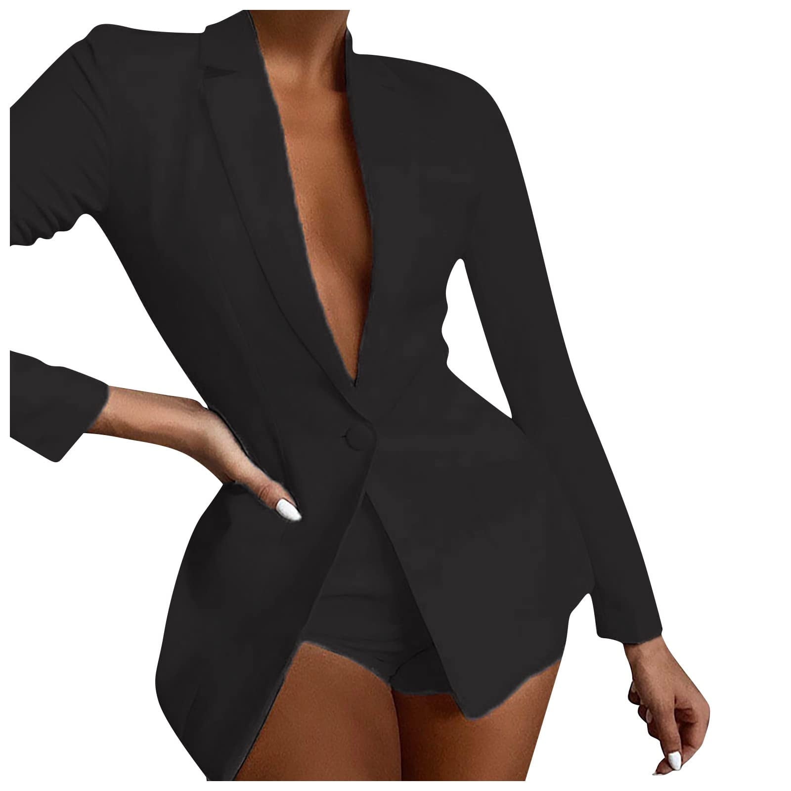 Sexy Womens 2 Piece Blazer Outfits Business Casual Long Sleeve Solid Blazer  and Shorts Pants Fashion Office Suit Sets - Walmart.com
