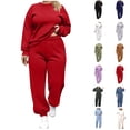thumbnail image 1 of UPPADA Womens 2 Piece Lounge Set Plus Size 2 Piece Lounge Sets for Curvy Women Loose Crewneck Sweatshirt and Sweatpants Set Fall Blue,XL, 1 of 6