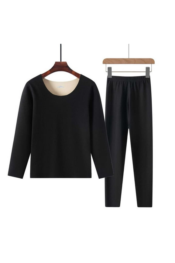 Womens 2 Piece Warm Sweaters Set Casual Winter Warm Lounge Set Trendy Sweater Sets Ladies 2 Piece Clothing Set Black,L