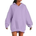 thumbnail image 1 of UPPADA Womens Baggy Y2k Hoodie Drawstring Hoodies Hooded Sweatshirts Casual Outfits Long Sleeve Drop Shoulder Drawstring Crop Hoodie Sweatshirt with Pockets Purple,L, 1 of 5