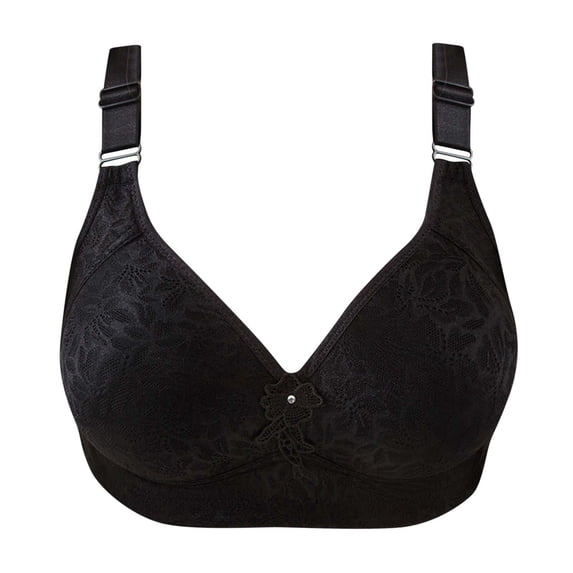 UPPADA Womens Bras No Underwire Full Support Women's Full Coverage Non Padded Comfort Front Button Bra Comfort Wire-Free Bra Plus Size Closure Everyday Bras Bras for Women Wirefree