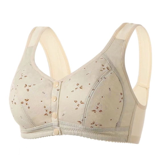 UPPADA Womens Bras No Underwire Full Support Women's Full Coverage Non Padded Comfort Front Button Bra Comfort Wire-Free Bra Plus Size Closure Everyday Bras Bras for Women Wirefree