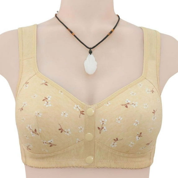 UPPADA Womens Bras No Underwire Full Support Womens Push Up Lace Bra Cute Wireless Bra Full-Coverage Wirefree Underwear Comfortable Front Closure Everyday Bra Warners Bras for Women Wirefree
