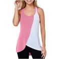 thumbnail image 1 of UPPADA Womens Color Block Tank Tops Trendy Comfy Tunic Tops Cute Crewneck Cami Tank Top Long Shirts To Wear with Leggings ,L Pink Tank Tops, 1 of 6
