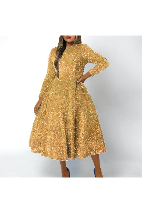 Womens Fall Wedding Guest Dress Solid Long Sleeves Maxi Dress Elegant Evening Party Special Dresses Semi Formal Dresses for Women Plus Size