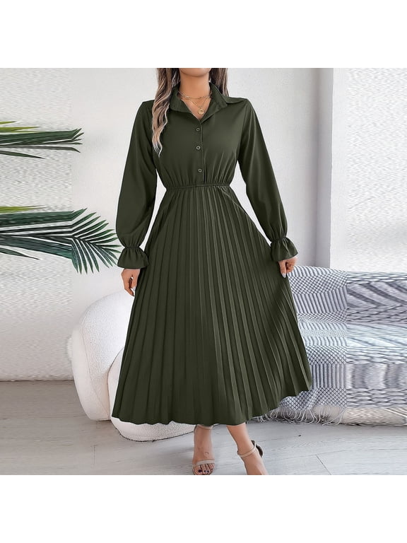 Womens Fall Wedding Guest Dress Solid Long Sleeves Maxi Dress Elegant Evening Party Special Dresses Semi Formal Dresses for Women Plus Size Women