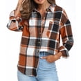 thumbnail image 1 of UPPADA Womens Flannel Jackets Lightweight Casual Long Plaid Shacket Snap Button Down Shirts Coat Long Sleeve Shirts with Pockets,Button Down Shirts Women,S, 1 of 8