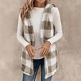 thumbnail image 1 of UPPADA Womens Fuzzy Vest Sleeveless Plaid Shackets Fluffy Jackets Plush Cardigan Outerwear Fall Winter Tops,Flannel Shacket,XXL, 1 of 8