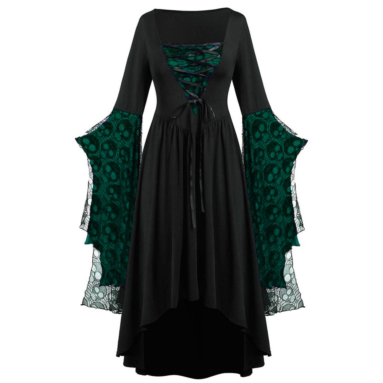black and green gothic dress Gothic Black and Green Wedding Dress with Detachable Skirt One-Shoulder  High Neck Vintage Satin Gown from Dhgate A-Line Wedding Dresses