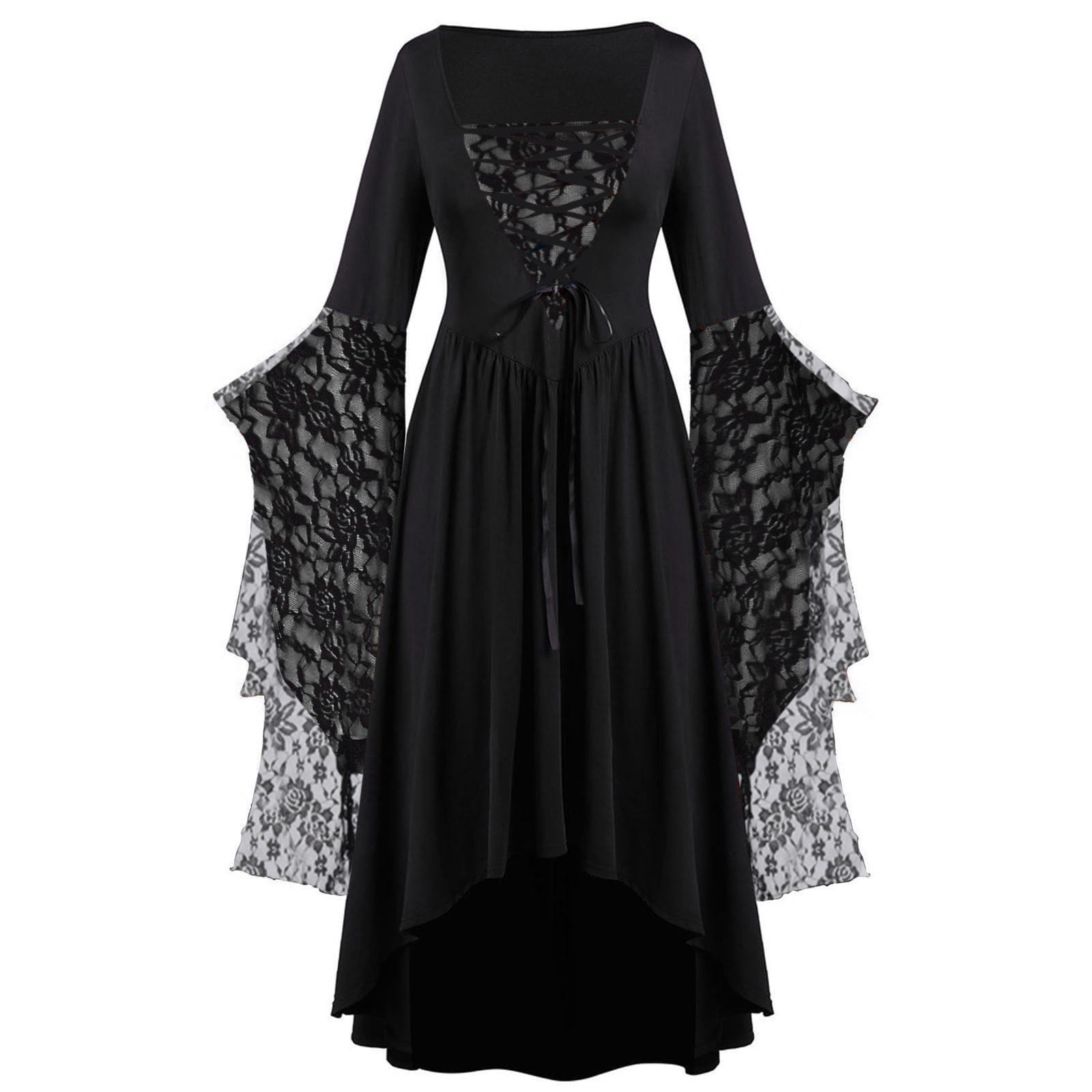 goth lace dress Black Gothic Maxi Dress / M Channel a bold look in this Goth Lace Mullet Mini Dress UPPADA Womens Gothic Dress Plus