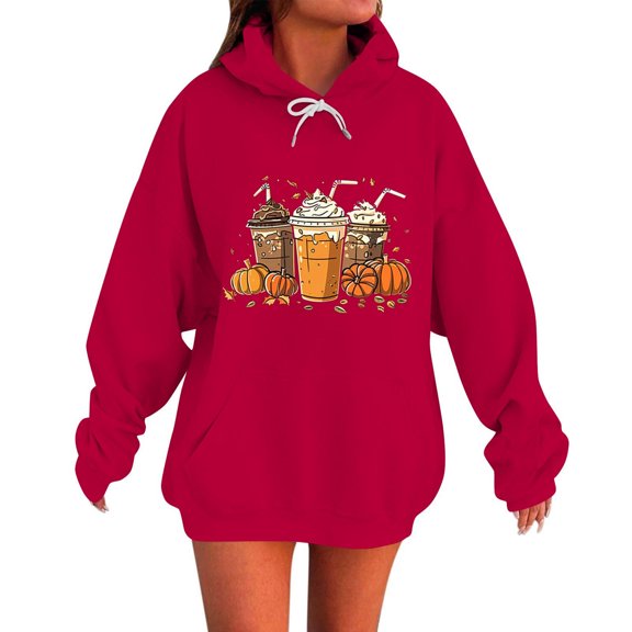 UPPADA Womens Halloween Ghost Sweatshirt Cute Letter Print Hoodies Halloween Graphic Crewneck Pullover Tops Casual Sweatshirts with Pockets Red,XXXL