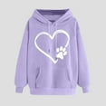 thumbnail image 1 of UPPADA Womens Heart Pattern Hoodies Cute Drawstring Hooded Sweatshirts Fall Long Sleeve Oversized Hooded Pullovers Blouse Oversized Graphic Hoodies for Women Purple,XXL, 1 of 5