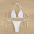 thumbnail image 1 of UPPADA Womens High Waisted Bikini Set Tie Knot High Rise Two Piece Swimsuits Bathing Suits V Neck Swimwear Drawstring Tummy Control Swimsuits Tie Back Elegant Summer Bathing Suit White,S, 1 of 5
