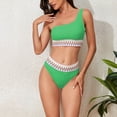 thumbnail image 1 of UPPADA Womens High Waisted Bikini Sets Flexible Comfy Swimsuits Halter Tie Back Bathing Suit Two Piece Swim Suits 2025 Color Block Bathing Suits Bikini and Bottom Green,L, 1 of 5