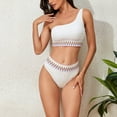 thumbnail image 1 of UPPADA Womens High Waisted Bikini Sets Flexible Comfy Swimsuits Halter Tie Back Bathing Suit Two Piece Swim Suits 2025 Color Block Bathing Suits Bikini and Bottom White,S, 1 of 5