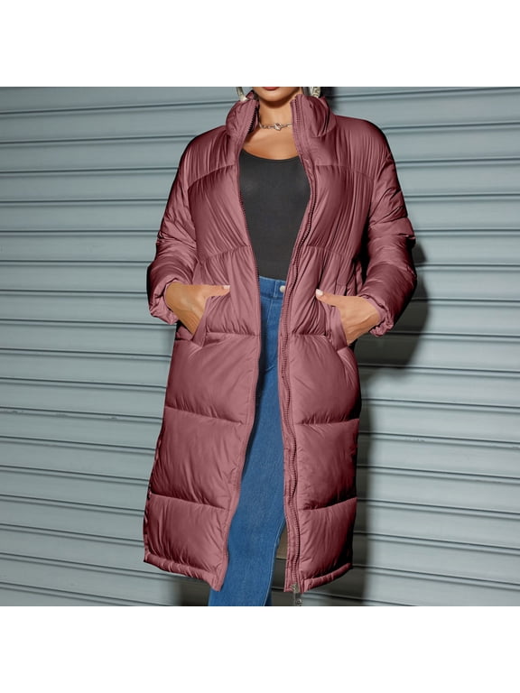 Womens Hooded Long Coats Maxi Over Knee Length Long Sleeve Puffer Jacket Plus Size Warm Padded Coat Winter Outerwear Red,xl Winter Coat for Women