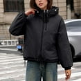 thumbnail image 1 of UPPADA Womens Hooded Quilted Puffer Jacket Cute Jackets Mid-Length Padded Warm Winter Heavyweight Coat Outerwear with Pockets,Winter Coat for Women Trendy Black,M, 1 of 9