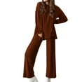 thumbnail image 1 of UPPADA Womens Jogging Suits 2 Piece Set,Women 2 Piece Outfits Sweatsuit Trendy Oversized Sweatshirt Wide Leg Sweatpants Matching Lounge Set Travel Tracksuit Coffee,L, 1 of 7