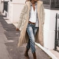 thumbnail image 1 of UPPADA Womens Long Puffer Coat Reversible Fleece Jacket Shearling Parka Jackets Loose Winter Coats for Women with Hood Khaki,XXL Womens Winter Fuzzy Fleece Jacket Hooded, 1 of 6