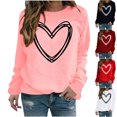 thumbnail image 1 of UPPADA Womens Love Heart Graphic Sweatshirt Long Sleeve V-Neck Pullover Top with Elbow Patches Ideal Valentine Gift for Her Black,XXL, 1 of 7