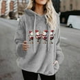 thumbnail image 1 of UPPADA Womens Merry Christmas Hoodies Buffalo Plaid Tree Print Hooded Sweatshirt Casual Santa Claus Splicing Hoodie Shirt Cute Xmas Blouse camisas 3/4 de manga para mujer Gray,XXL, 1 of 4