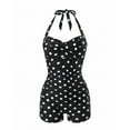 thumbnail image 1 of UPPADA Womens One Piece Bathing Suit Casual Cute Polka Dot Mind Swimsuit Tummy Control Bathing Suits Tops Modest One Piece Swimsuits Flattering Swimsuits Black,L, 1 of 5