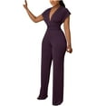 thumbnail image 1 of UPPADA Womens One Piece Elegant Jumpsuit Dressy Bodycon formal Sleeveless Rhinestone Romper Party Outfits Evening One Piece Flared Pants Suit Purple,L, 1 of 7
