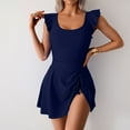 thumbnail image 1 of UPPADA Womens One Piece Ruffle Swimdress Casual Crewneck Swimsuits Tummy Control Cute Beach Outfits Flattering Swimsuits Cute Modest Swimsuits Navy,XL, 1 of 9