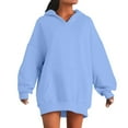 thumbnail image 1 of UPPADA Womens Oversized Drawstring Hoodies Casual Cute Hooded Sweatshirts Solid Loose Fit Pullover Tops Fashion Y2k Tops Fall Outfits with Kangaroo Pockets Light Blue,M, 1 of 5