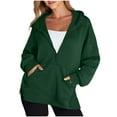 thumbnail image 1 of UPPADA Womens Oversized Hoodie Fall Clothing Casual Hooded Sweatshirt Fleece Linen Shirts Loose Fit Soft Fall Winter Fashion Comfort Sweatshirt with Pockets Army Green,L, 1 of 5