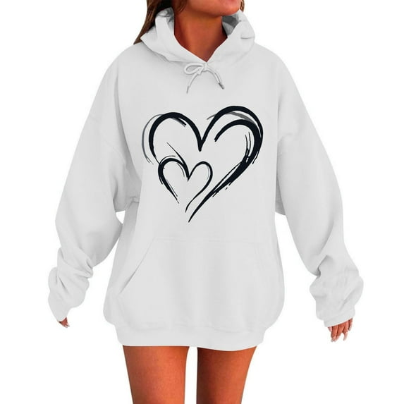 UPPADA Womens Oversized Hoodies Winter Cute Sweatshirts Fleece Linen Hooded Pullover Tops Fashion Casual Tops Sweater Trendy Outfits with Kangaroo Pockets White,XXXXXL